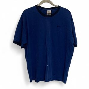 Y2K Nike Blue Short Sleeve Ringer Tee Shirt Size XL